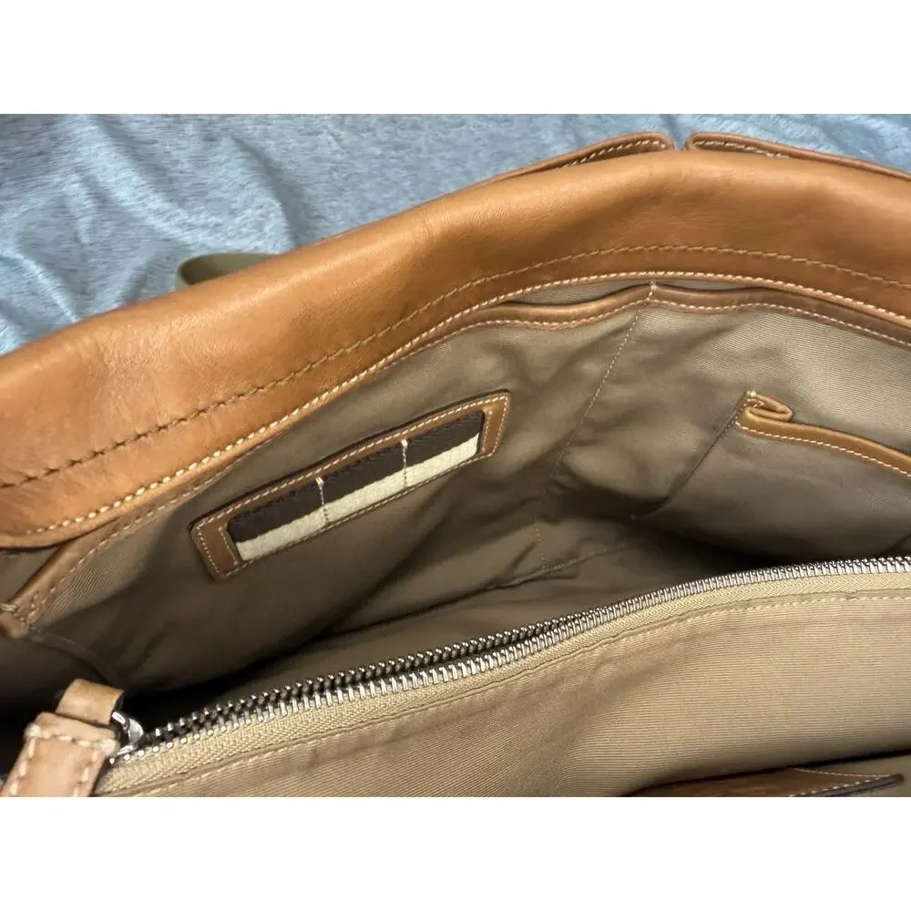Coach Vintage Leather Messenger Bag Briefcase, Natural Color 2005 5A06